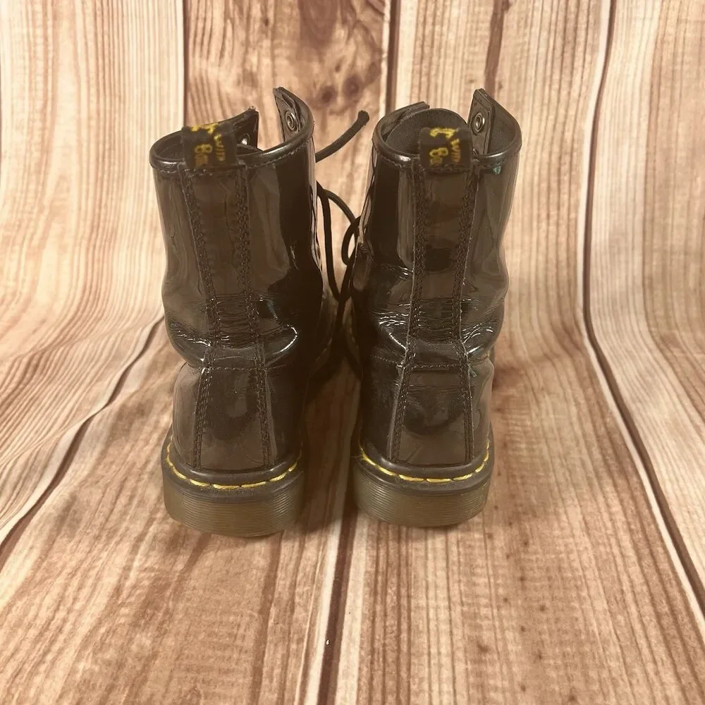 Dr. Martens 1460 Black Patent Leather 8 Hole Lace-Up Unisex Boots Shoes Size 8